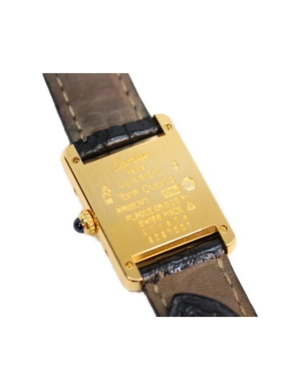 Cartier Trinity Dial Must Tank SM Vermeil Leather Quartz